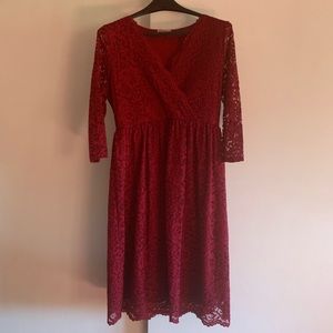 Maroon lace MATERNITY dress